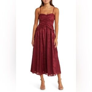 LOST + WANDER NWOT Celestial Glow Cocktail Dress - Maroon Size Large